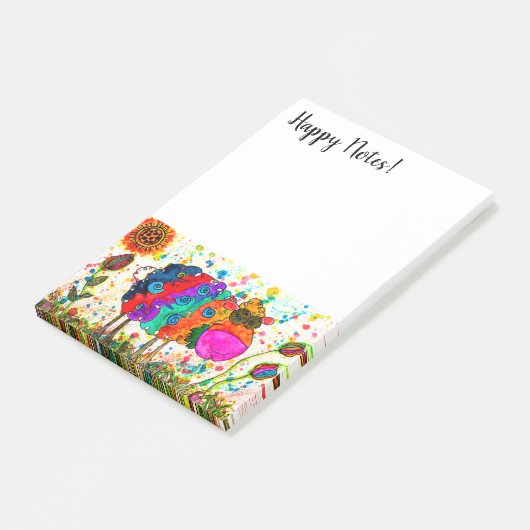 Niedliche und farbenfrohe Schafe Post-it Klebezettel (angewinkelt)