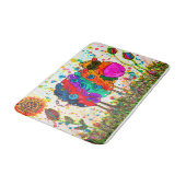 Niedliche und farbenfrohe Schafmatte Badematte (Schrägansicht)