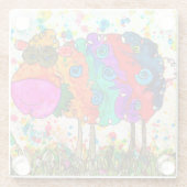 Niedliche und farbenfrohe Schaftrivet Glasuntersetzer (Rückseite)