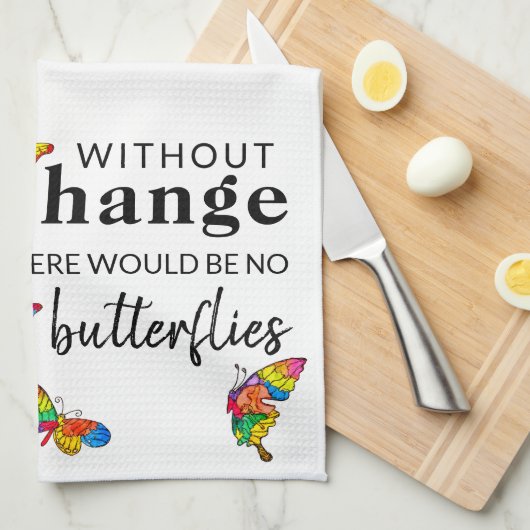 Niedliche und farbenfrohe Schmetterlingsküche Hand Geschirrtuch (Viertel Falte)