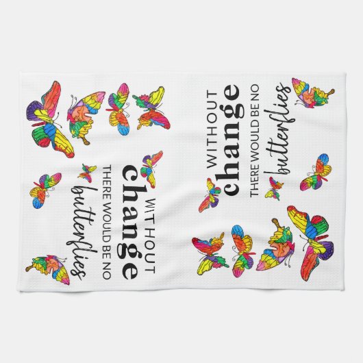 Niedliche und farbenfrohe Schmetterlingsküche Hand Geschirrtuch (Horizontal)