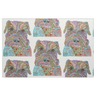 Niedliche und farbenfrohe Schnauzer-Hundefarbe Stoff