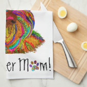 Niedliche und farbenfrohe Schnauzer Mama Handtuch (Viertel Falte)