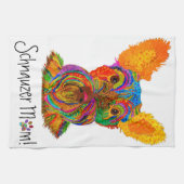 Niedliche und farbenfrohe Schnauzer Mama Handtuch (Horizontal)