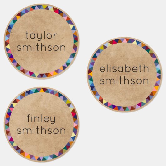 Niedliche und farbenfrohe Schule für Personalisier Etiketten (Gruppe)