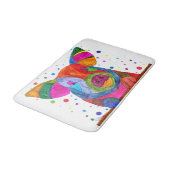 Niedliche und farbenfrohe Schweinebatter Badematte (Schrägansicht)