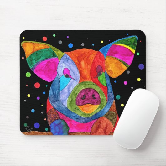 Niedliche und farbenfrohe Schweinemaube Mousepad (Mit Mouse)