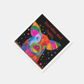 Niedliche und farbenfrohe Schweinezucht Napkins Serviette (Ecke)