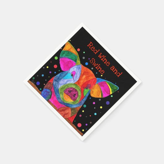 Niedliche und farbenfrohe Schweinezucht Napkins Serviette (Ecke)