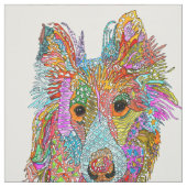 Niedliche und farbenfrohe Sheltie-Stoffe Stoff (Muster)