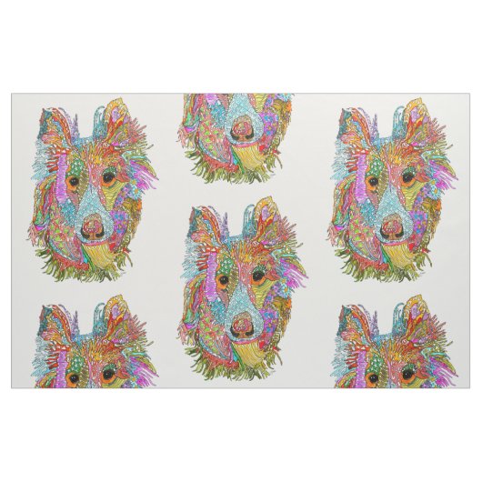 Niedliche und farbenfrohe Sheltie-Stoffe Stoff (Fat Quarter (45,7 x 55,9 cm))
