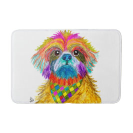 Niedliche und farbenfrohe Shih Tzu Bath Mat Badematte