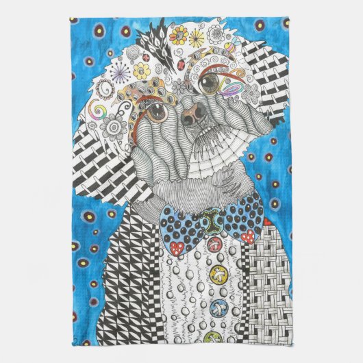 Niedliche und farbenfrohe Shih Tzu Küchentücher (Vertikal)