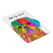 Niedliche und farbenfrohe Shih Tzu Magnet 3"x4" (Rechte Seite)