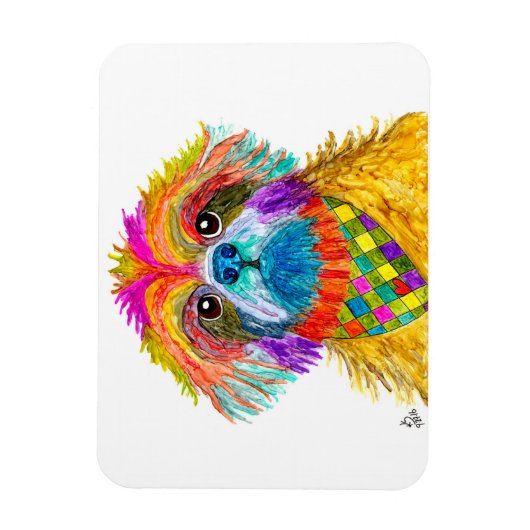Niedliche und farbenfrohe Shih Tzu Magnet 3"x4" (Vertikal)