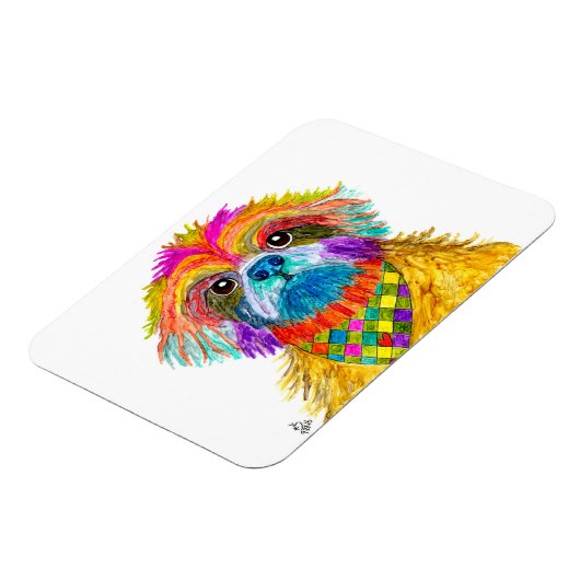 Niedliche und farbenfrohe Shih Tzu Magnet 3"x4" (Linke Seite)