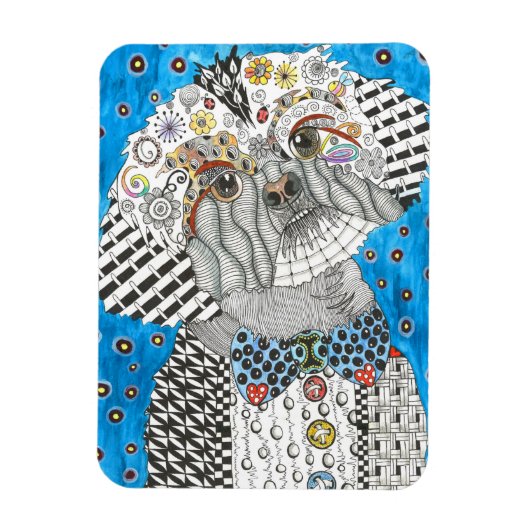 Niedliche und farbenfrohe Shih Tzu Magnet 3"x4" (Vertikal)