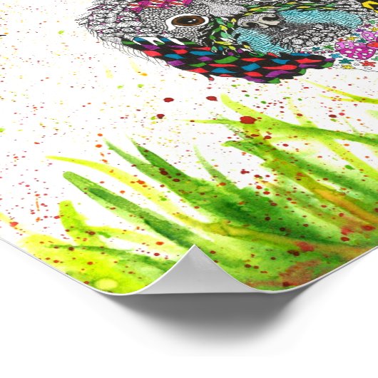 Niedliche und farbenfrohe Shih Tzu Poster 10"x8" (Ecke)