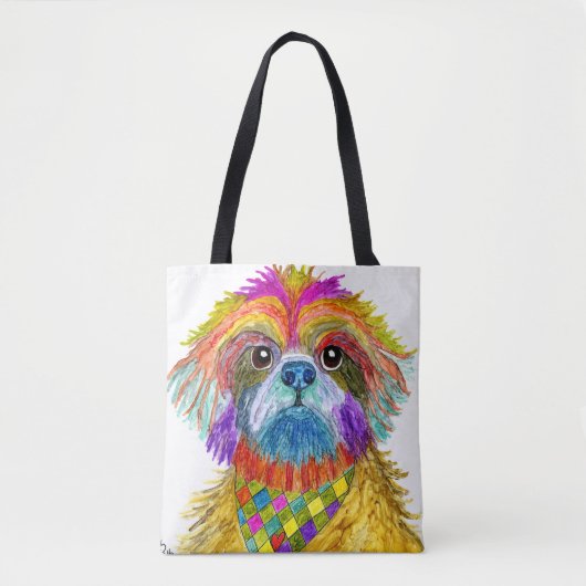 Niedliche und farbenfrohe Shih Tzu Tote Tag Tasche (Vorderseite)