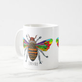 Niedliche und farbenfrohe Tasse der Bienenkönigin (Vorderseite Links)