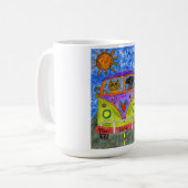 Niedliche und farbenfrohe Tasse für Hunde und Katz (Vorderseite Links)