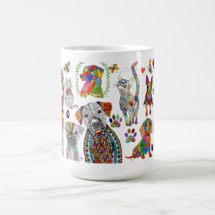 Niedliche und farbenfrohe Tiersortiment Tasse 15 o