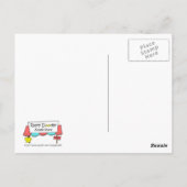 Niedliche und farbenfrohe Vogeltoon und Pfau Postkarte (Rückseite)