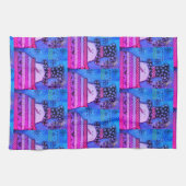 Niedliche und farbenfrohe Weihnachts-Mixed-Media-S Geschirrtuch (Horizontal)