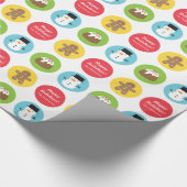 Niedliche und farbenfrohe Weihnachtsmuster Geschenkpapier (Ecke)
