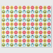 Niedliche und farbenfrohe Weihnachtsmuster Geschenkpapier (Flach)