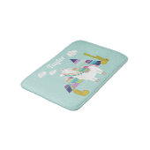 Niedliche und farbenfrohe Wüste Alpaca Personalisi Badematte (Schrägansicht)