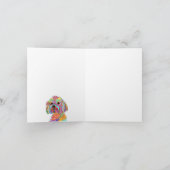 Niedliche und farbenfrohe Yorkipoo Grußkarte Karte (Innenseite)