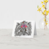 Niedliche und farbenfrohe Yorkshire Terrier Grußka Karte (Gelbe Blume)