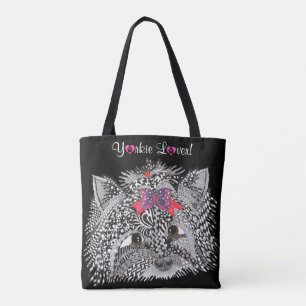Niedliche und farbenfrohe Yorkshire Terrier Tote B Tasche