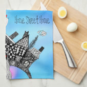 Niedliche und farbenfrohe Zuhause Sweet Zuhause Kü Geschirrtuch (Viertel Falte)