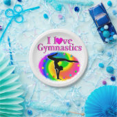 NIEDLICHE UND FARBHAFTE LIEBE GYMNASTICS-DESIGN PAPPTELLER (Party)