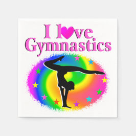 NIEDLICHE UND FARBHAFTE LIEBE GYMNASTICS-DESIGN SERVIETTE