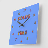 Niedliche und farbige Farbzeit Quadratische Wanduhr (Winkel)