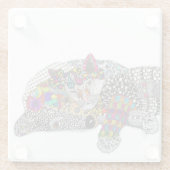 Niedliche und farbige Katzen- und Hunenglaster-Unt Glasuntersetzer (Rückseite)