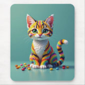 Niedliche und farbige Margay Candy Cat Mousepad (Vorne)