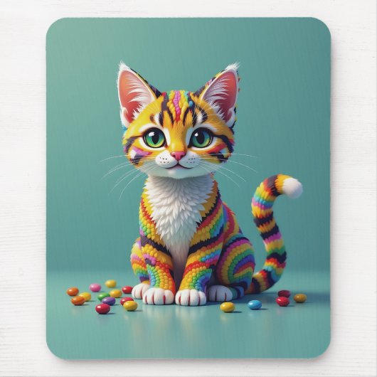 Niedliche und farbige Margay Candy Cat Mousepad (Vorne)