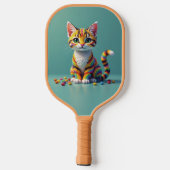 Niedliche und farbige Margay Candy Cat Pickleball Schläger (Rückseite)