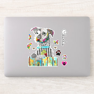 Niedliche und farbige Mischhunde - Vinyl-Aufkleber Aufkleber