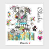 Niedliche und farbige Mischhunde - Vinyl-Aufkleber Aufkleber (Blatt)