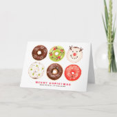 Niedliche und festliche Donuts Frohe Weihnachten (Vorderseite)