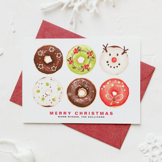 Niedliche und festliche Donuts Frohe Weihnachten