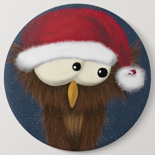 Niedliche und festliche Eule Button (Vorderseite)