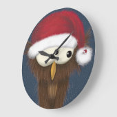 Niedliche und festliche Eule Große Wanduhr (Winkel)