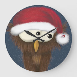 Niedliche und festliche Eule Große Wanduhr