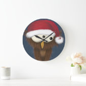 Niedliche und festliche Eule Große Wanduhr (Zuhause)